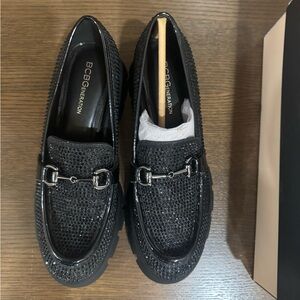 BCBGeneration Raylin Rhinestone Studded Chunky Loafers